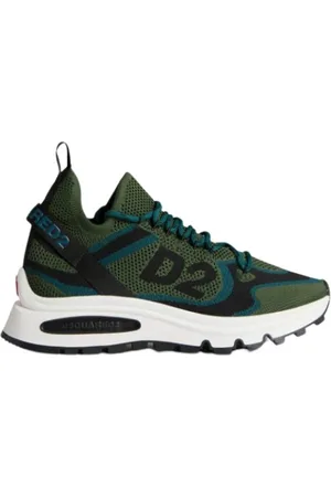 Dsquared2 Sko, Herre, Flerfarvet, 45 EU, Uld, Grøn Logo Sneaker