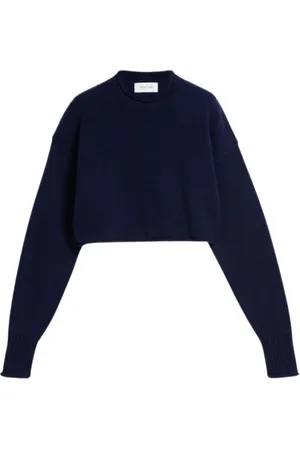 Sportmax Strik, Dame, Blå, L, Uld, Maiorca Pullover Sweater