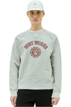 A Bathing Ape Sweathshirts & Hoodies, Herre, Grå, M, Bomuld, Logo Print Sweatshirt i bomuld