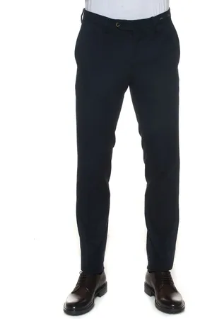 PT01 Bukser, Herre, Blå, 3XL, Bomuld, Slim Fit Chino med Mikroprint