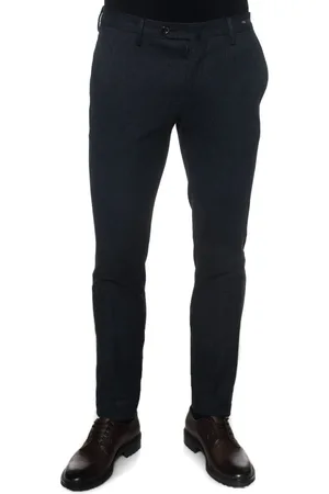 PT01 Bukser, Herre, Blå, 2XL, Bomuld, Houndstooth Skinny Fit Chino Bukser