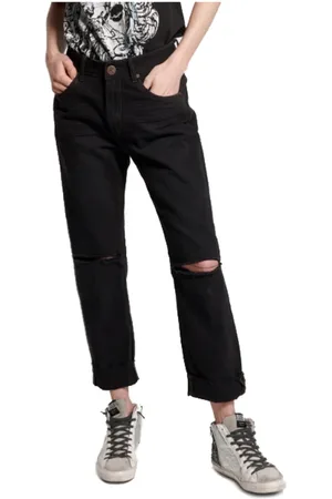 ONE TEASPOON Jeans, Dame, Sort, W24, Denim, Sort Regular Fit Denim Jeans