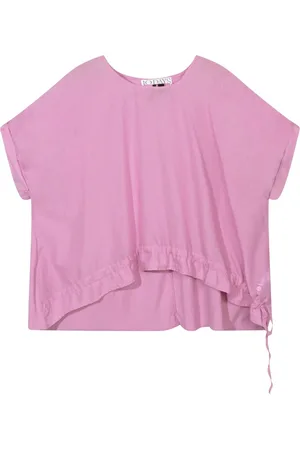 10 days Bluser & Skjorter, Dame, Lilla, XS, Bomuld, Bluse med korte ærmer og afslappet pasform