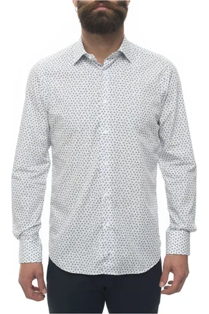Carrel Skjorte, Herre, Flerfarvet, 3XL, Bomuld, Italiensk hals Casual skjorte, blomsterfantasi