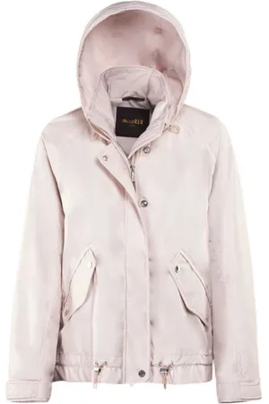 MOORER Jakke, Dame, Lyserød, 2XS, Uld, Letvægts Acqua Parka med Vandafvisende Membran