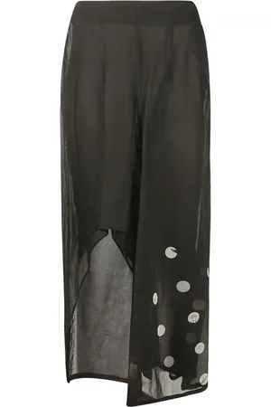 YOHJI YAMAMOTO Nederdel, Dame, Sort, M, Asymmetrisk Polkaprikket Nederdel
