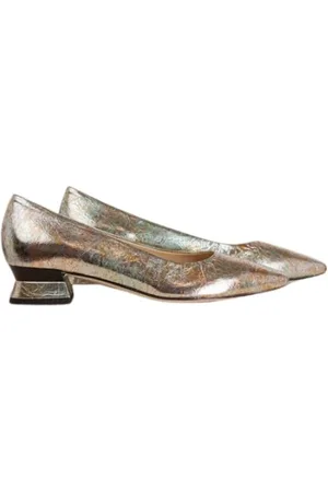 Brunate Sko, Dame, Grå, 37 EU, Uld, Guld/Sølv Pump med 1,5 cm Hæl