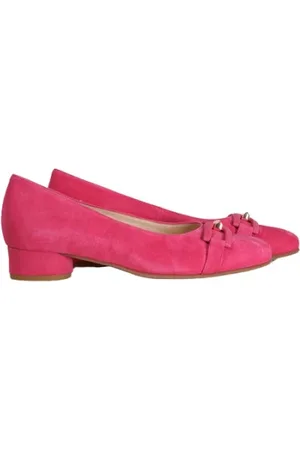 Hassia Sko, Dame, Lyserød, 38 1/2 EU, Læder, Fuchsia Pumps med Firkantet Tå og Spænde Detalje
