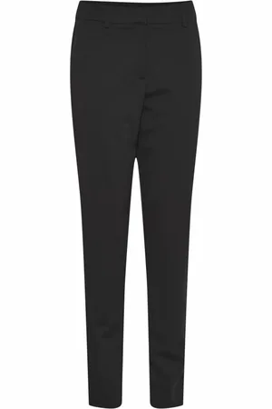 Ichi Bukser, Dame, Sort, L, Polyester, Slim-fit Bukser