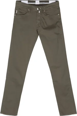 sartoria tramarossa Bukser, Herre, Grøn, W33, Bomuld, Bomuld/Linned Bukser med Lommer