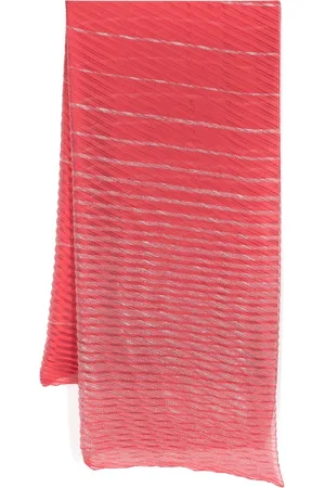 Emporio Armani Tilbehør, Dame, Flerfarvet, ONE SIZE, Polyester, Gradient Stribet Lurex Plisseret Tørklæde
