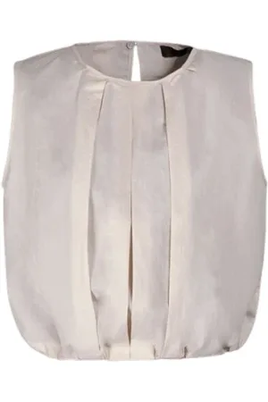 MOORER Top, Dame, , 2XS, Bomuld, Ærmeløs Top i Bomuld-Linned Blanding