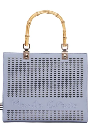 Manila Grace Taske, Dame, Blå, ONE SIZE, Bambus, Bambushåndtag Mini Taske