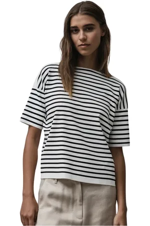 Roberto Collina Top, Dame, Flerfarvet, S, Bomuld, Stribet Oversized Bomulds T-shirt