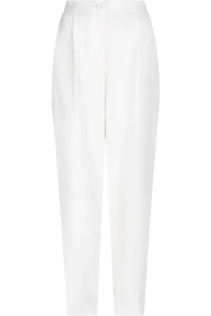 Dante 6 Bukser, Dame, Hvid, M, Chic Mimou Bukser med Elegant Print
