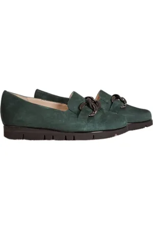 Hassia Sko, Dame, Grøn, 39 EU, Suede, Vinter Loafer med Suede Detaljer