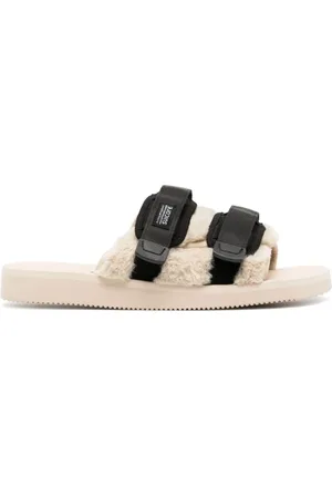 SUICOKE Sko, Herre, Flerfarvet, 46 EU, Sort Moto Logo Patch Sandaler