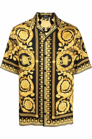 VERSACE Skjorte, Herre, Flerfarvet, M, Barok Print Bowling Skjorte