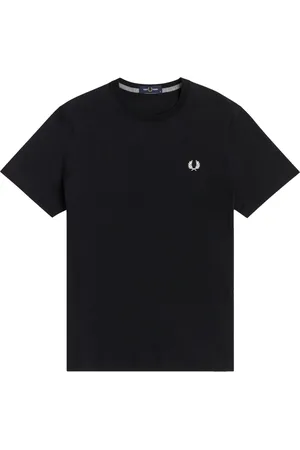 Fred Perry Top, Herre, Sort, L, Bomuld, Klassisk Laurel Broderet Crew Neck T-shirt