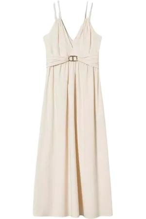 Twin-Set Kjole, Dame, , S, Bomuld, Elastisk Bomuld Maxi Kjole med Spaghetti Stropper
