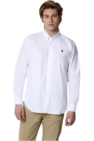 U.S. Polo Assn. Skjorte, Herre, Hvid, M, Bomuld, Bomuldspoplin Skjorte