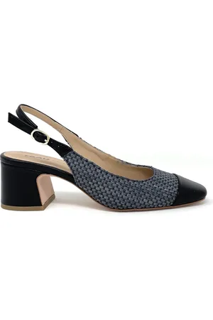Frau Sko, Dame, Flerfarvet, 36 EU, Læder, Rafia og læder slingback
