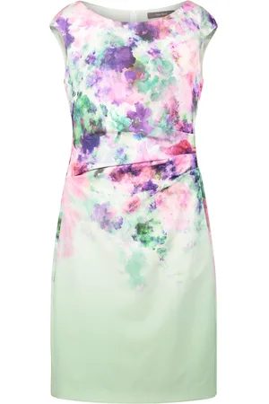 Vera Mont Kjole, Dame, Grøn, 3XL, Blomstret Cocktailkjole
