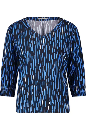 Betty & Co Bluser & Skjorter, Dame, Blå, S, Grafisk Print Bluse