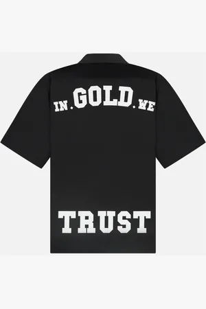 In Gold We Trust Skjorte, Herre, Sort, S, Uld, Sort Strandbluse Mænd
