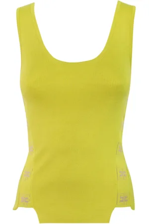 Elisabetta Franchi Top, Dame, Gul, S, Gul Viskose Ærmeløs Top