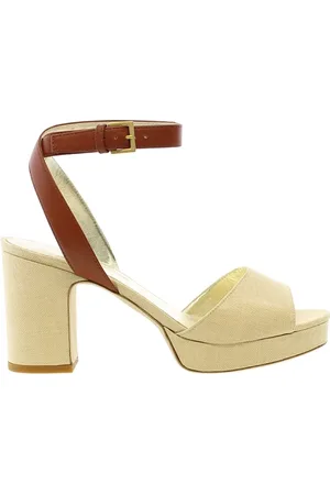 Inès de la Fressange Sko, Dame, , 40 EU, Læder, Cognac platform sandal - Kognak platform sandal