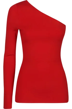 Victoria Beckham Top, Dame, Rød, XS, Uld, Elegant One Shoulder Top