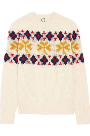 Inès de la Fressange Strik, Dame, Hvid, XL, Uld, Joia ecru jumper - Joia ecru striktrøje