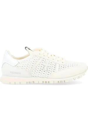Premiata Sko, Dame, Hvid, 41 EU, Uld, Ivory Seand Sneaker i ruskind og mesh