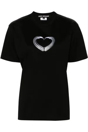 JUNYA WATANABE Top, Dame, Sort, S, Bomuld, Sort Hjerte Grafisk T-shirts og Polos