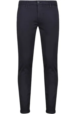 RE-HASH Bukser, Herre, Blå, W34, Bomuld, Blå Tencel Chinos Slim Fit
