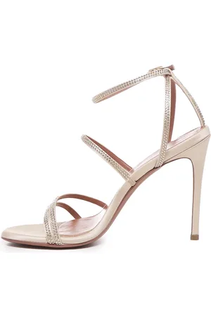 Giuliano Galiano Sko, Dame, Lyserød, 38 1/2 EU, Satin, Elegante Mary Sandaler med Rhinestones