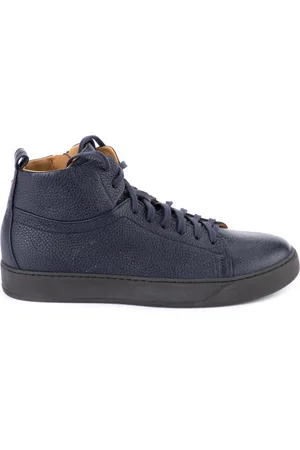 HENDERSON BARACCO Sko, Herre, Blå, 41 1/2 EU, Læder, Læder Mid Top Sneakers