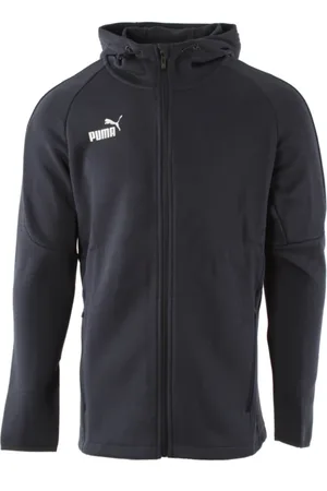 PUMA Sweathshirts & Hoodies, Herre, Blå, 2XL, Bomuld, Blå Zip-Through Hoodie