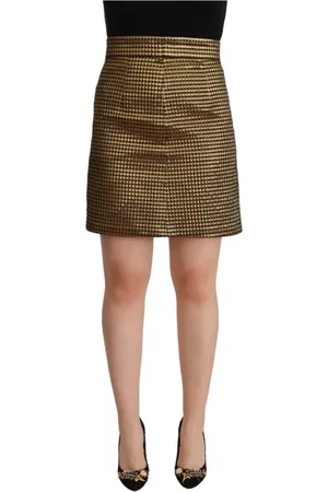 Moschino Nederdel, Dame, Sort, S, Uld, Sort Guld A-line Casual Nederdel