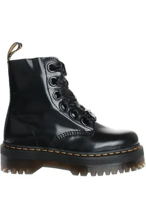 Dr. Martens Sko, Dame, Sort, 40 EU, Uld, Platformstøvler med bånddetalje