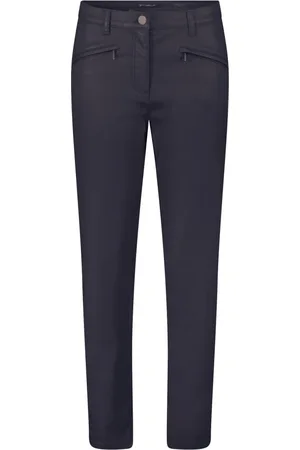 Betty Barclay Bukser, Dame, Blå, S, Slim Fit Bukser med Lynlåslommer