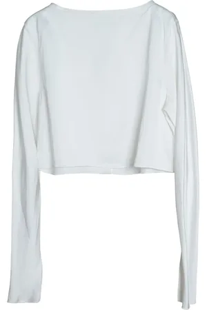 Ahlvar Gallery Bluser & Skjorter, Dame, Hvid, XL, Satin, Lola cropped hørbluse optisk hvid