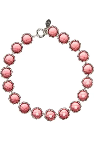 Max Mara Tilbehør, Dame, Lyserød, ONE SIZE, Cabochon Mønster Metal Armbånd
