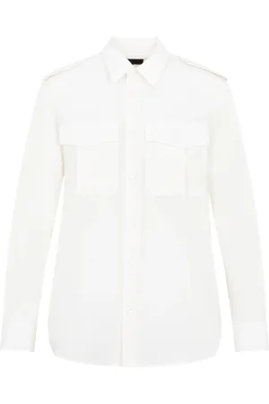 NILI LOTAN Bluser & Skjorter, Dame, Hvid, XS, Uld, Silke Hvid Skjorte Aw23