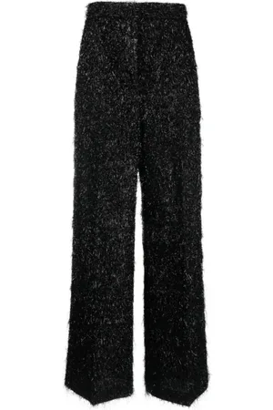 Fabiana Filippi Bukser, Dame, Sort, S, Uld, Glitter Wide Leg Bukser