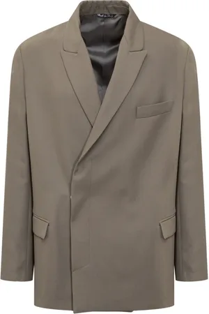 COSTUMEIN Jakke, Herre, Grå, S, Uld, Grå Dobbeltbrystet Blazer Jakke