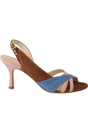 Gia Borghini Sko, Dame, Flerfarvet, 37 EU, Læder, Multifarvet Ruskind Slingback Hæl Sandaler