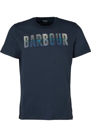 Barbour Top, Herre, Blå, 2XL, Bomuld, Navy Tartan Grafisk T-Shirt