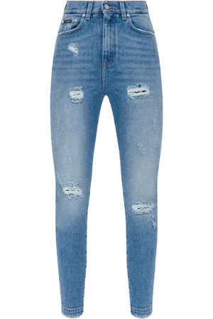 Dolce & Gabbana Jeans, Dame, Blå, M, Vintage Effekt Blå Jeans